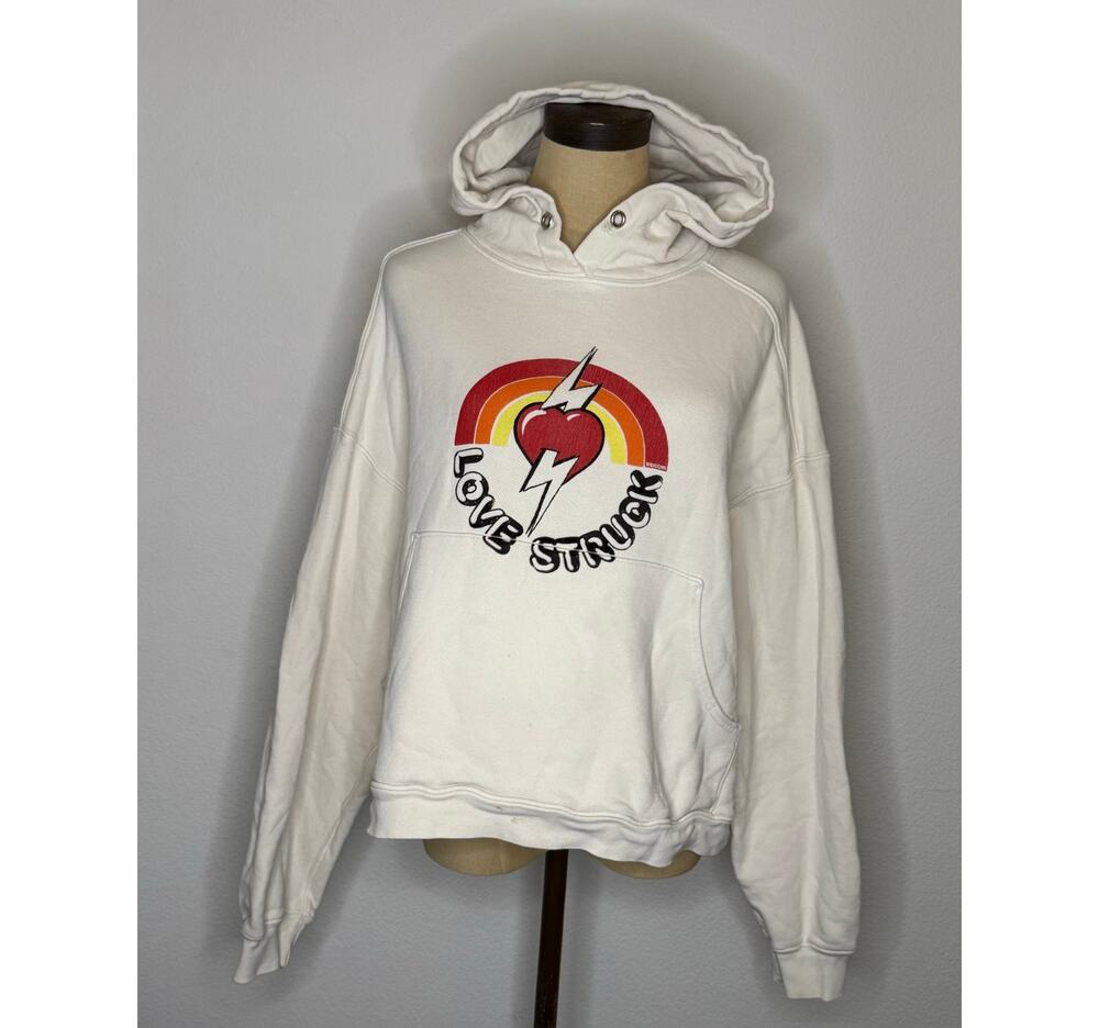 RE / DONE Originals LOVE STRUCK Hoodie Sweatshirt Top Shirt off white Size S
